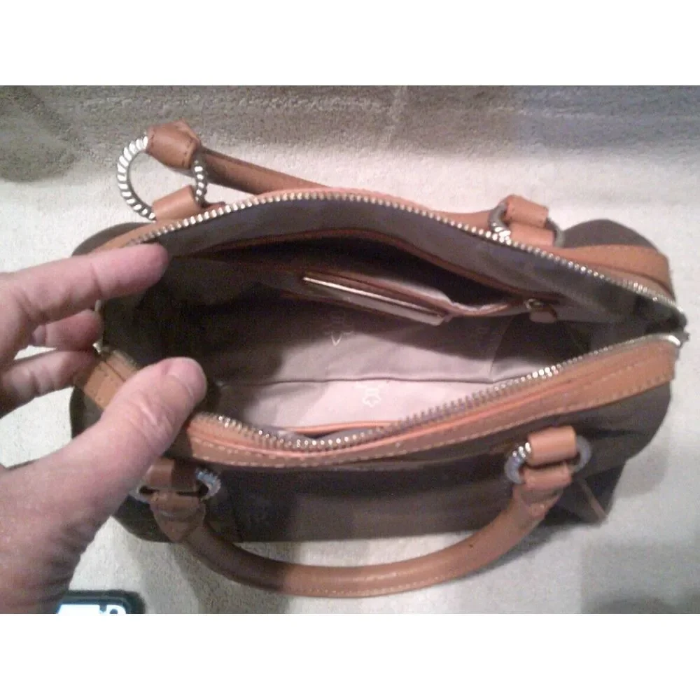 Judith Ripka‎ Brown Signature Canvas Satchel Handbag